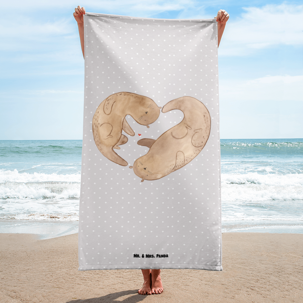 XL Badehandtuch Otter Herz Handtuch, Badetuch, Duschtuch, Strandtuch, Saunatuch, Otter, Fischotter, Seeotter, Liebe, Herz, Liebesbeweis, Liebesgeschenk, Bessere Hälfte, Love you, Jahrestag, Hochzeitstag, Verlobung, gemeinsames Leben