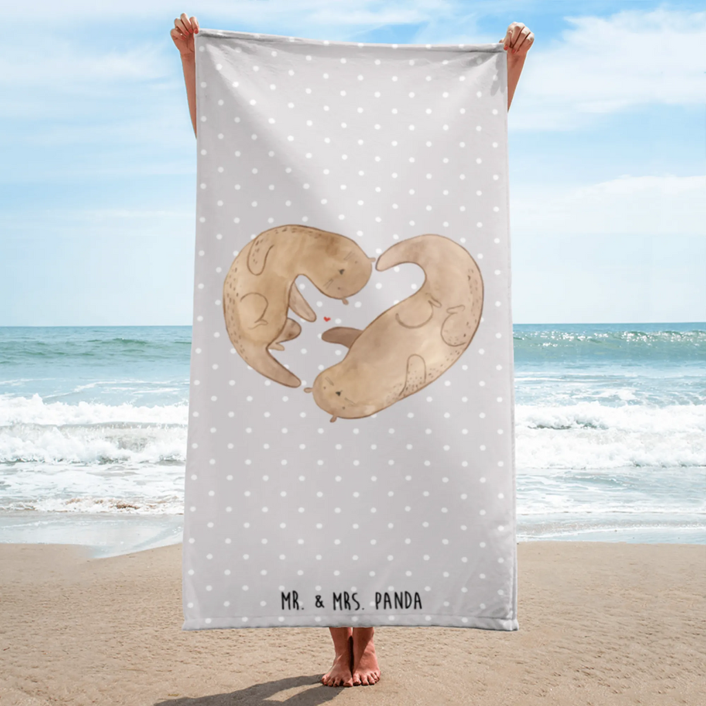 XL Badehandtuch Otter Herz Handtuch, Badetuch, Duschtuch, Strandtuch, Saunatuch, Otter, Fischotter, Seeotter, Liebe, Herz, Liebesbeweis, Liebesgeschenk, Bessere Hälfte, Love you, Jahrestag, Hochzeitstag, Verlobung, gemeinsames Leben