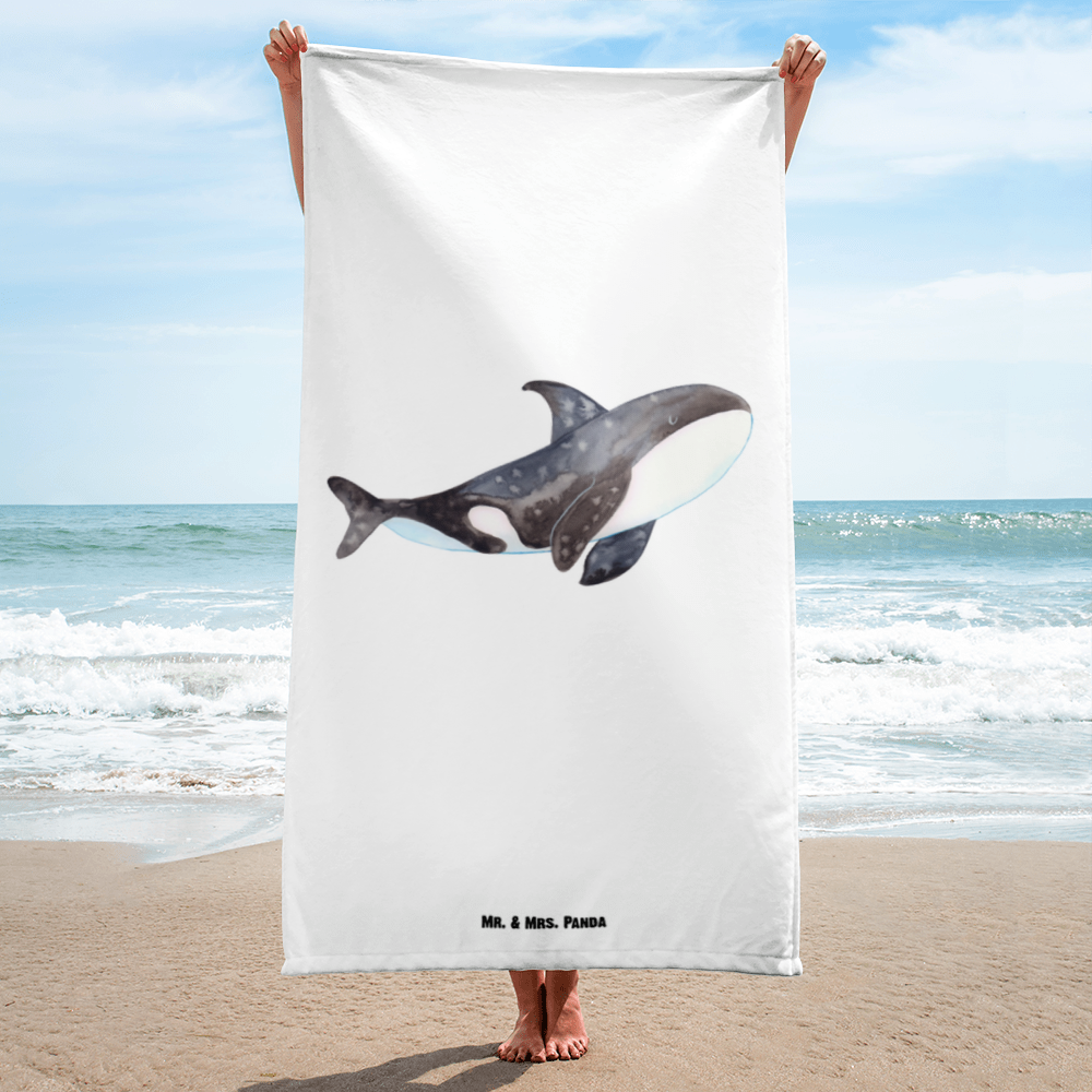 XL Badehandtuch Orca Handtuch, Badetuch, Duschtuch, Strandtuch, Saunatuch, Meerestiere, Meer, Urlaub, Orca, Orcas, Killerwal, Wal, Möglichkeiten, Büro, Arbeit, Motivation, Selbstliebe, Neustart, Startup