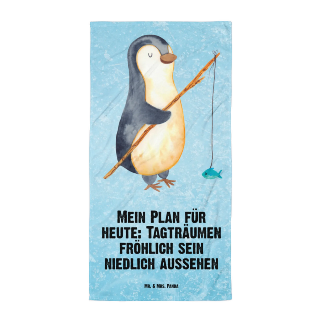 XL Badehandtuch Pinguin Angler Handtuch, Badetuch, Duschtuch, Strandtuch, Saunatuch, Pinguin, Pinguine, Angeln, Angler, Tagträume, Hobby, Plan, Planer, Tagesplan, Neustart, Motivation, Geschenk, Freundinnen, Geschenkidee, Urlaub, Wochenende