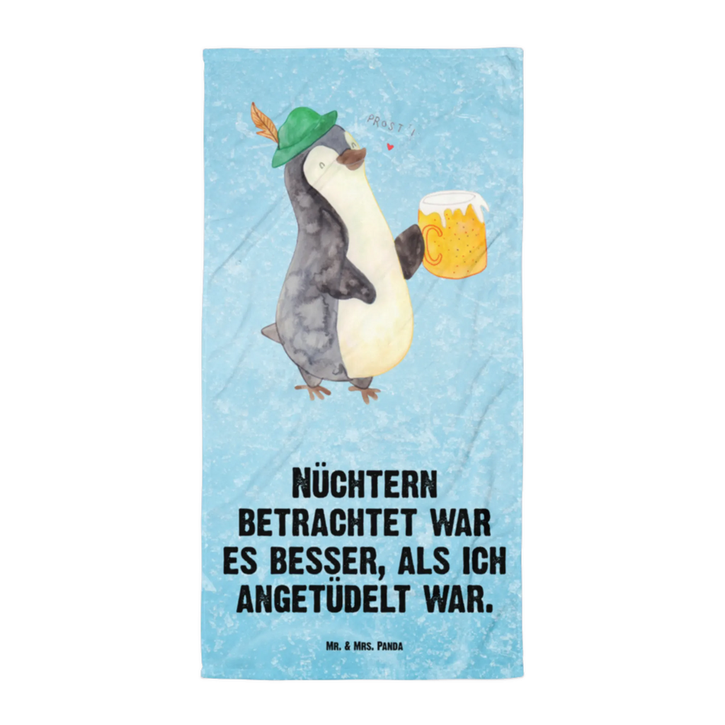 XL Badehandtuch Pinguin Bier Handtuch, Badetuch, Duschtuch, Strandtuch, Saunatuch, Pinguin, Pinguine, Bier, Oktoberfest