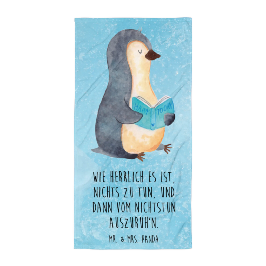 XL Badehandtuch Pinguin Buch Handtuch, Badetuch, Duschtuch, Strandtuch, Saunatuch, Pinguin, Pinguine, Buch, Lesen, Bücherwurm, Nichtstun, Faulenzen, Ferien, Urlaub, Freizeit