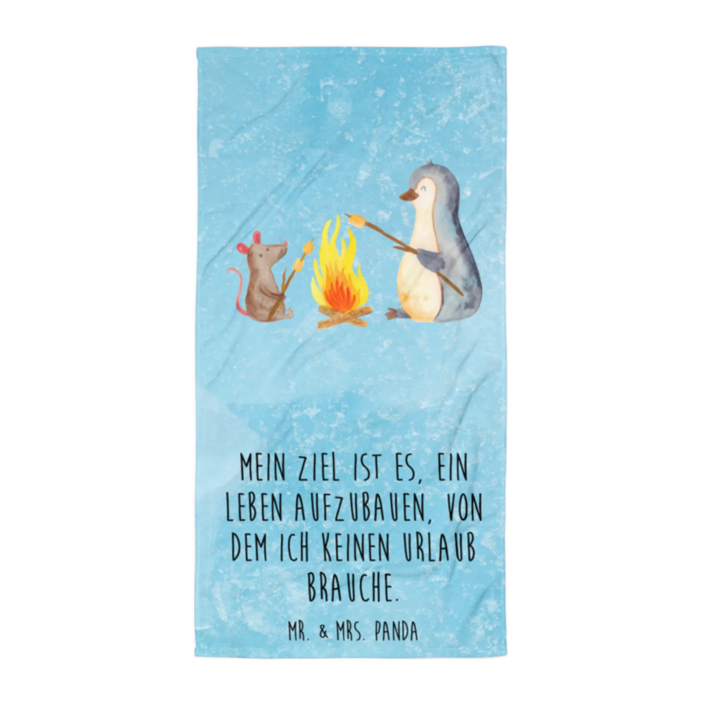 XL Badehandtuch Pinguin Lagerfeuer Handtuch, Badetuch, Duschtuch, Strandtuch, Saunatuch, Pinguin, Maus, Pinguine, Lagerfeuer, Leben, Arbeit, Job, Motivation, Büro, Büroalltag, Lebensspruch, Lebensmotivation, Neustart, Liebe, grillen, Feuer, Marshmallows