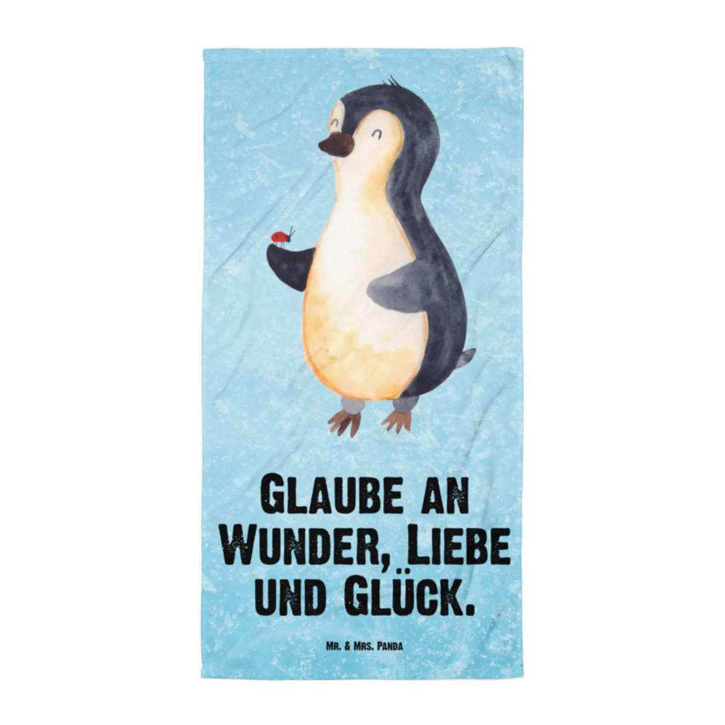 XL Badehandtuch Pinguin Marienkäfer Handtuch, Badetuch, Duschtuch, Strandtuch, Saunatuch, Pinguin, Pinguine, Marienkäfer, Liebe, Wunder, Glück, Freude, Lebensfreude