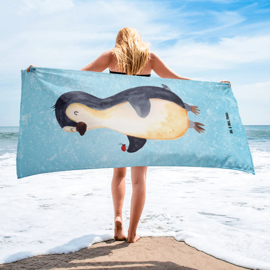 XL Badehandtuch Pinguin Marienkäfer Handtuch, Badetuch, Duschtuch, Strandtuch, Saunatuch, Pinguin, Pinguine, Marienkäfer, Liebe, Wunder, Glück, Freude, Lebensfreude