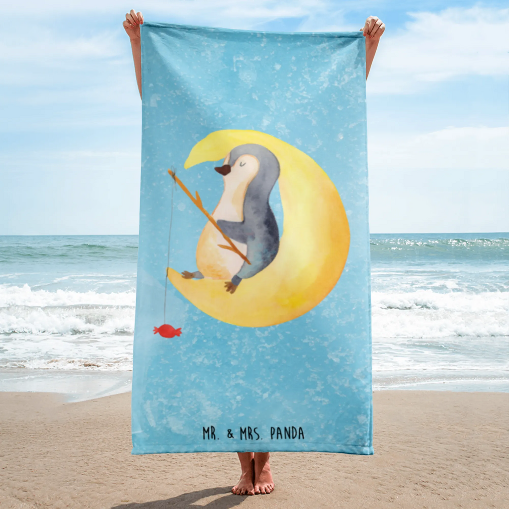 XL Badehandtuch Pinguin Mond Handtuch, Badetuch, Duschtuch, Strandtuch, Saunatuch, Pinguin, Pinguine, Spruch, schlafen, Nachtruhe, Einschlafen, Schlafzimmer, Schlafstörungen, Gästezimmer