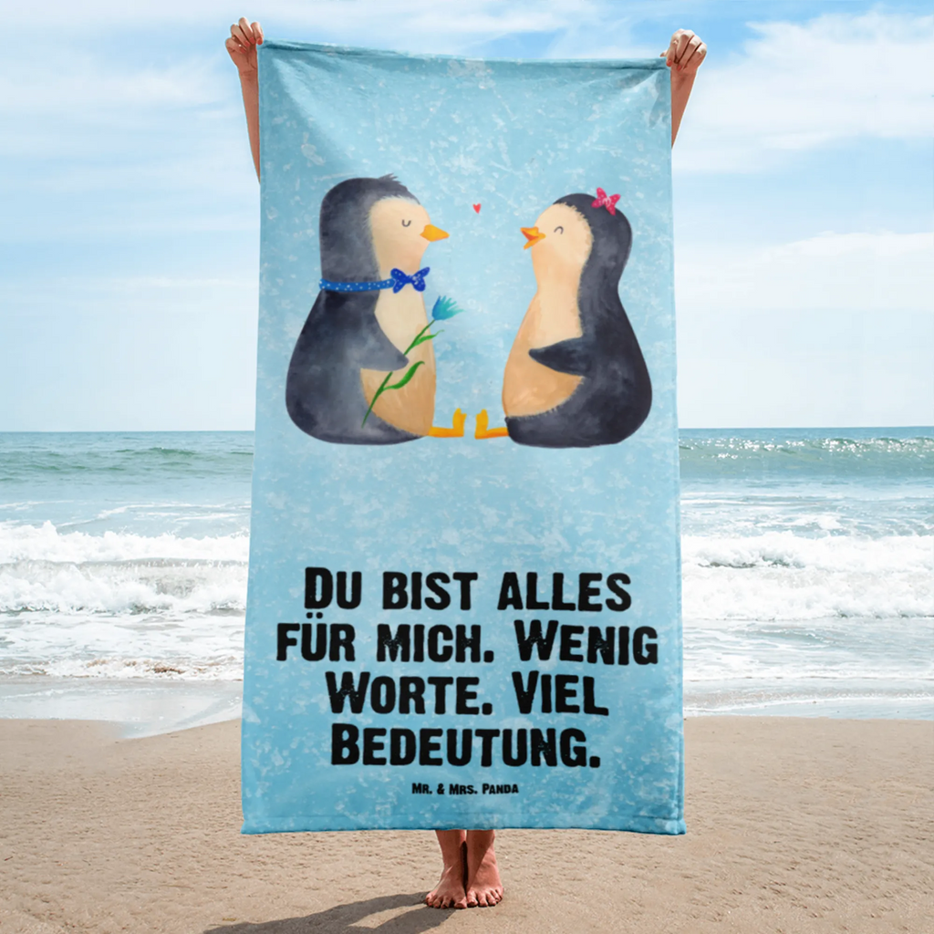 XL Badehandtuch Pinguin Pärchen Handtuch, Badetuch, Duschtuch, Strandtuch, Saunatuch, Pinguin, Pinguine, Liebe, Liebespaar, Liebesbeweis, Liebesgeschenk, Verlobung, Jahrestag, Hochzeitstag, Hochzeit, Hochzeitsgeschenk, große Liebe, Traumpaar