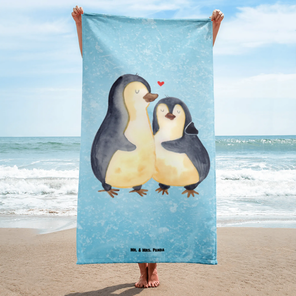 XL Badehandtuch Pinguin umarmen Handtuch, Badetuch, Duschtuch, Strandtuch, Saunatuch, Pinguin, Liebe, Liebespaar, Liebesbeweis, Liebesgeschenk, Verlobung, Jahrestag, Hochzeitstag, Hochzeit, Hochzeitsgeschenk