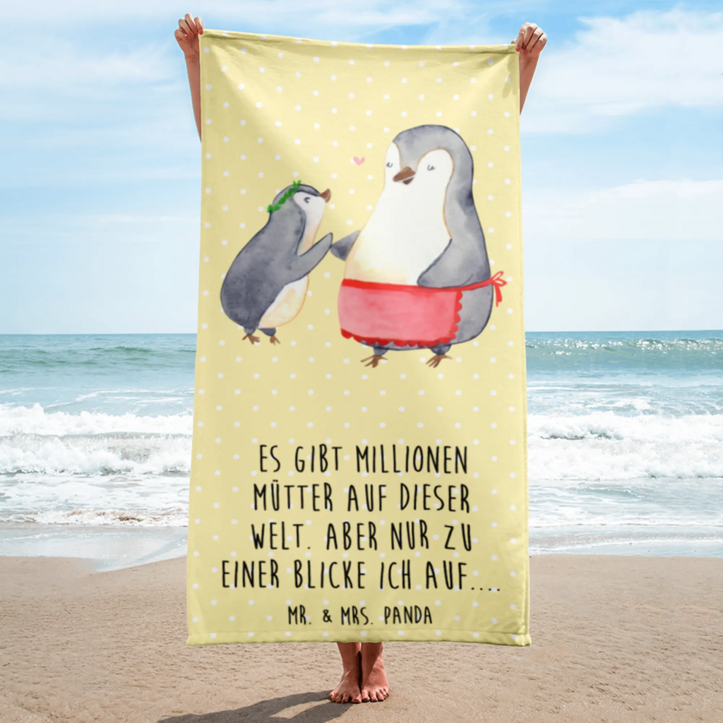 XL Badehandtuch Pinguin mit Kind Handtuch, Badetuch, Duschtuch, Strandtuch, Saunatuch, Familie, Vatertag, Muttertag, Bruder, Schwester, Mama, Papa, Oma, Opa, Geschenk, Mami, Mutti, Mutter, Geburststag