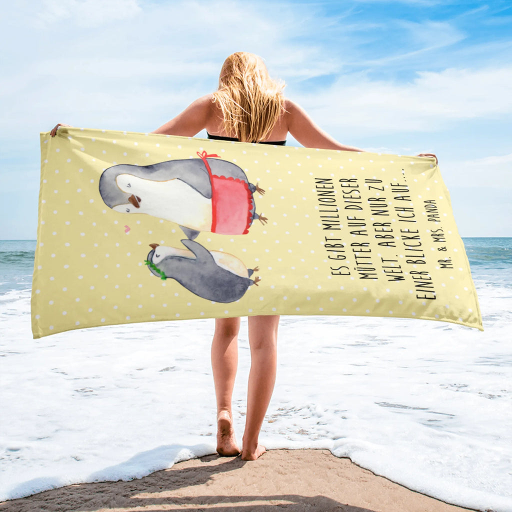 XL Badehandtuch Pinguin mit Kind Handtuch, Badetuch, Duschtuch, Strandtuch, Saunatuch, Familie, Vatertag, Muttertag, Bruder, Schwester, Mama, Papa, Oma, Opa, Geschenk, Mami, Mutti, Mutter, Geburststag