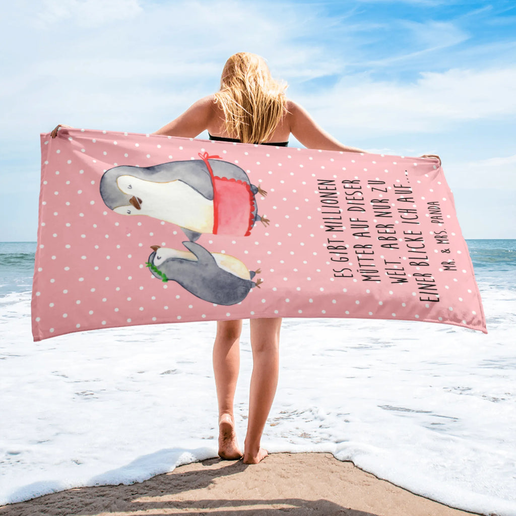 XL Badehandtuch Pinguin mit Kind Handtuch, Badetuch, Duschtuch, Strandtuch, Saunatuch, Familie, Vatertag, Muttertag, Bruder, Schwester, Mama, Papa, Oma, Opa, Geschenk, Mami, Mutti, Mutter, Geburststag