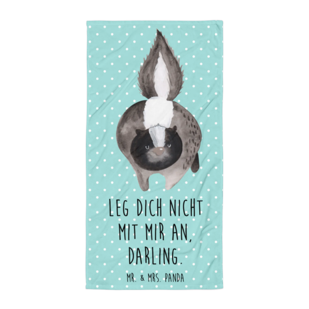 XL Badehandtuch Stinktier Angriff Handtuch, Badetuch, Duschtuch, Strandtuch, Saunatuch, Stinktier, Skunk, Wildtier, Raubtier, Stinker, Stinki, wütend, Drohung