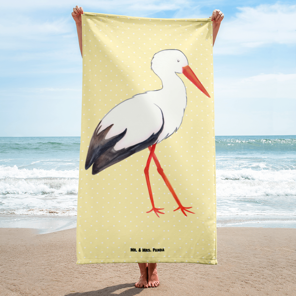 XL Badehandtuch Storch Handtuch, Badetuch, Duschtuch, Strandtuch, Saunatuch, Tiermotive, Gute Laune, lustige Sprüche, Tiere, Storch, Störche, Schwangerschaft, Geburt, Mutter, Mütter, Mutter werden, Schwanger, Babybauch, Baby