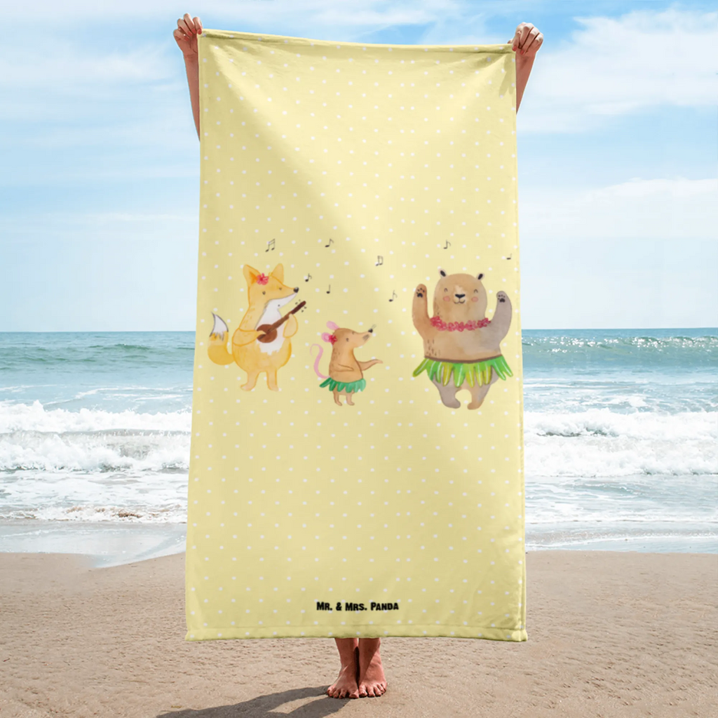 XL Badehandtuch Waldtiere Aloha Handtuch, Badetuch, Duschtuch, Strandtuch, Saunatuch, Tiermotive, Gute Laune, lustige Sprüche, Tiere, Wald, Waldtiere, Musik, Aloha, Bär, Hase, Igel, Tanzen, Leben, Lachen