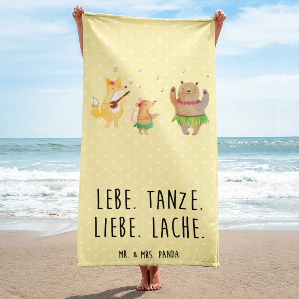 XL Badehandtuch Waldtiere Aloha Handtuch, Badetuch, Duschtuch, Strandtuch, Saunatuch, Tiermotive, Gute Laune, lustige Sprüche, Tiere, Wald, Waldtiere, Musik, Aloha, Bär, Hase, Igel, Tanzen, Leben, Lachen