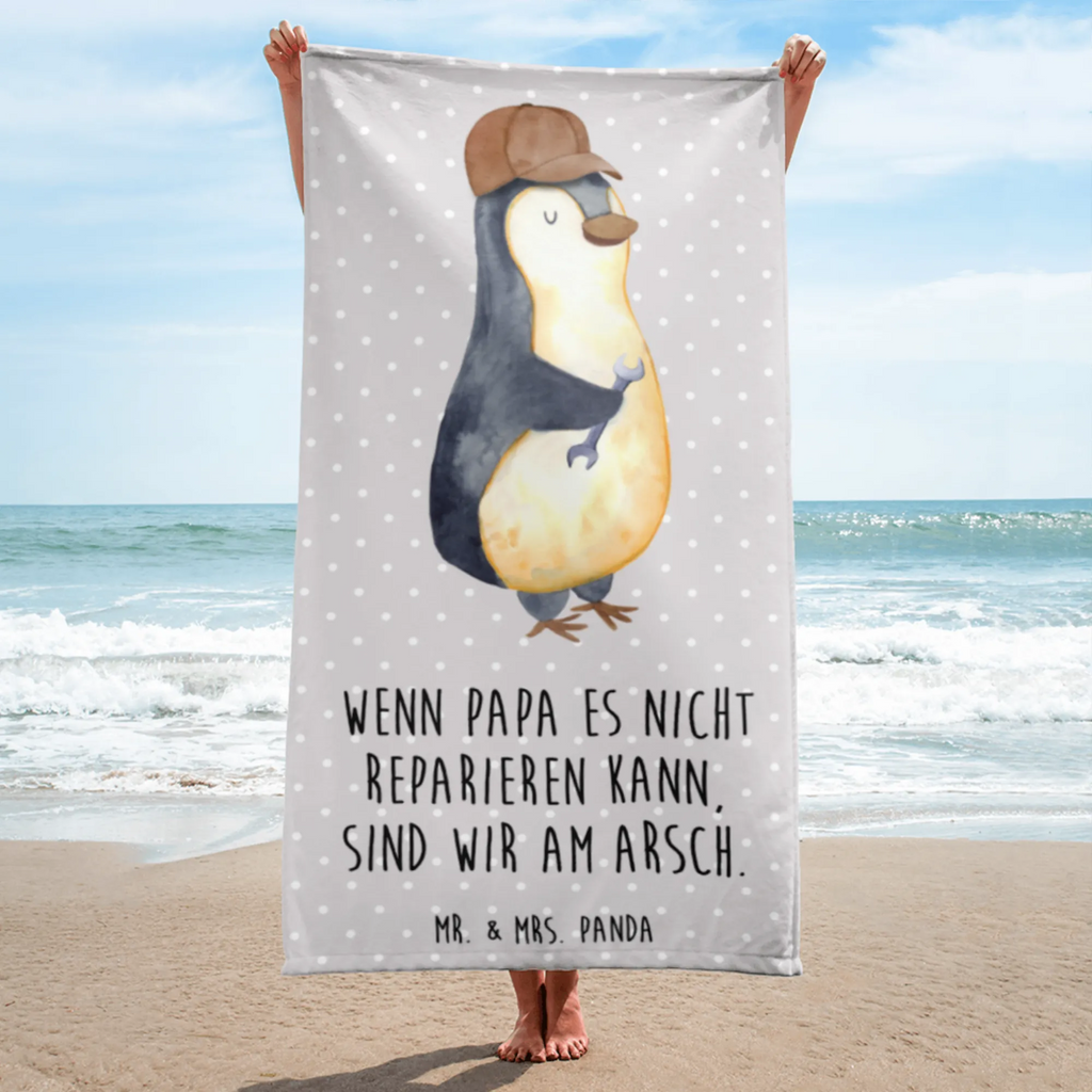 XL Badehandtuch Wenn Papa es nicht reparieren kann, sind wir am Arsch Handtuch, Badetuch, Duschtuch, Strandtuch, Saunatuch, Familie, Vatertag, Muttertag, Bruder, Schwester, Mama, Papa, Oma, Opa, Vater, Geschenk Papa, Bester Papa der Welt