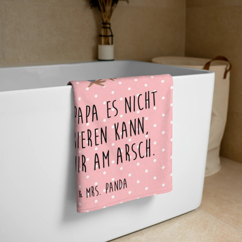 XL Badehandtuch Wenn Papa es nicht reparieren kann, sind wir am Arsch Handtuch, Badetuch, Duschtuch, Strandtuch, Saunatuch, Familie, Vatertag, Muttertag, Bruder, Schwester, Mama, Papa, Oma, Opa, Vater, Geschenk Papa, Bester Papa der Welt