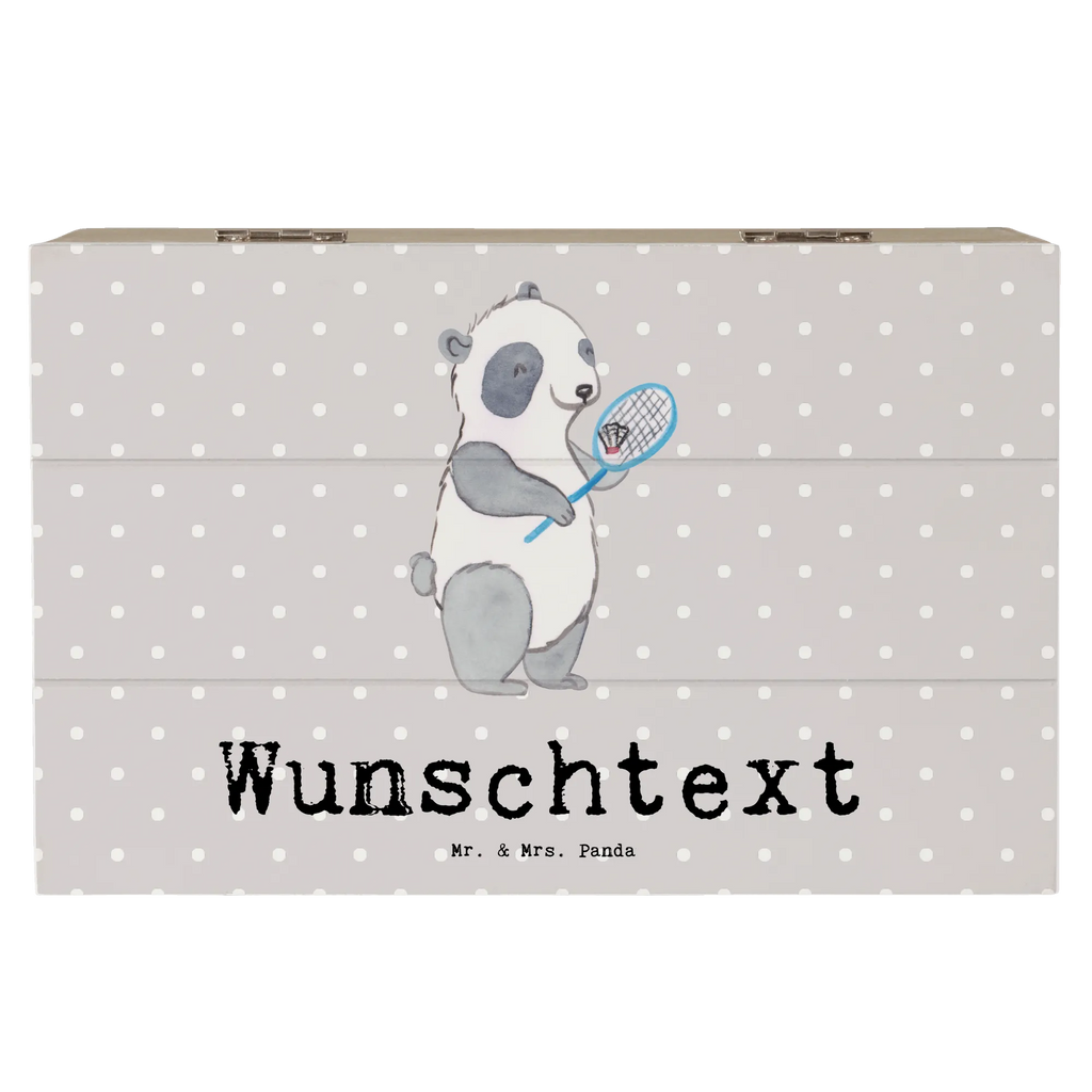 Personalisierte Holzkiste Panda Badminton Holzkiste mit Namen, Kiste mit Namen, Schatzkiste mit Namen, Truhe mit Namen, Schatulle mit Namen, Erinnerungsbox mit Namen, Erinnerungskiste, mit Namen, Dekokiste mit Namen, Aufbewahrungsbox mit Namen, Holzkiste Personalisiert, Kiste Personalisiert, Schatzkiste Personalisiert, Truhe Personalisiert, Schatulle Personalisiert, Erinnerungsbox Personalisiert, Erinnerungskiste Personalisiert, Dekokiste Personalisiert, Aufbewahrungsbox Personalisiert, Geschenkbox personalisiert, GEschenkdose personalisiert, Geschenk, Sport, Sportart, Hobby, Schenken, Danke, Dankeschön, Auszeichnung, Gewinn, Sportler, Badminton, Badminton spielen