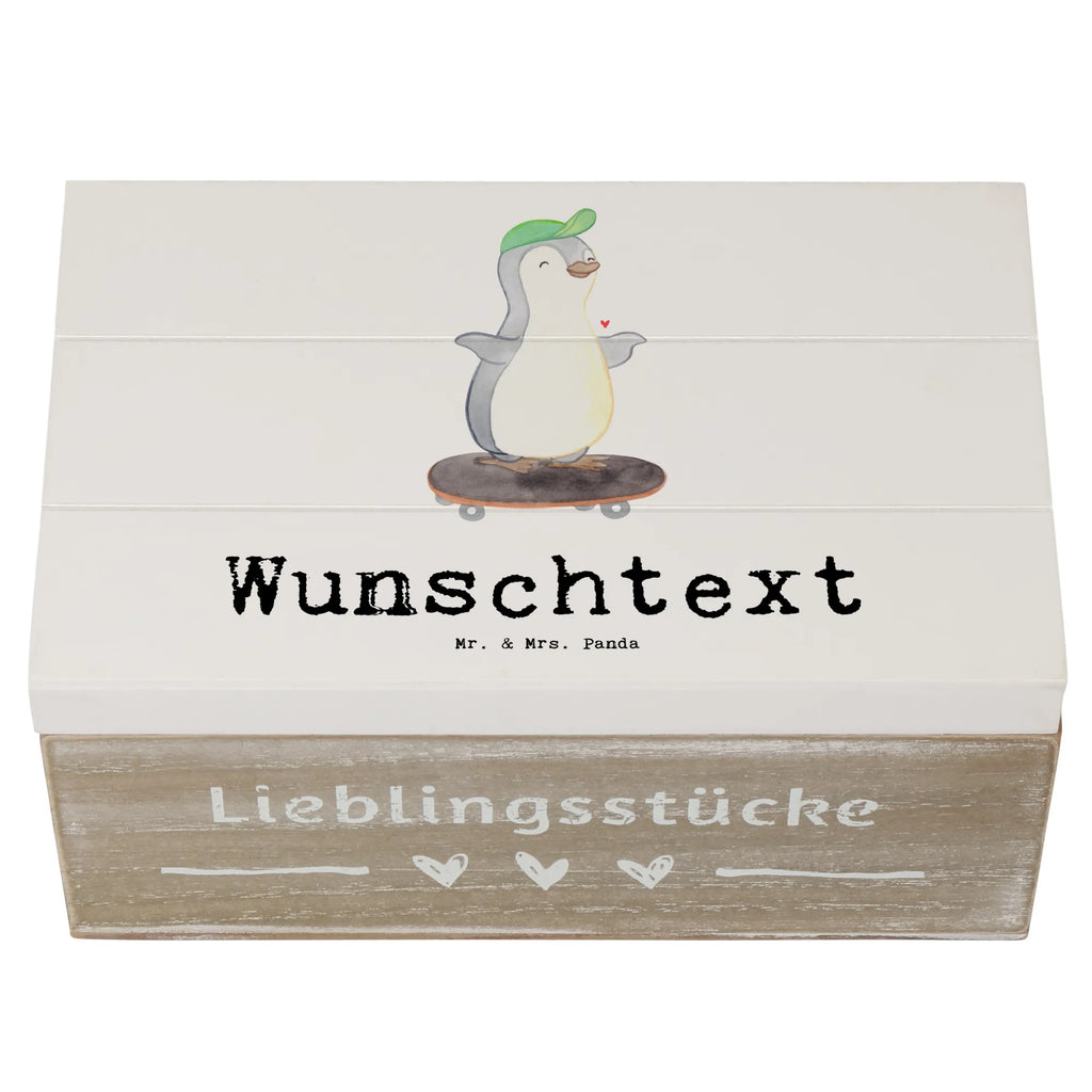 Personalisierte Holzkiste Pinguin Skateboarden Holzkiste mit Namen, Kiste mit Namen, Schatzkiste mit Namen, Truhe mit Namen, Schatulle mit Namen, Erinnerungsbox mit Namen, Erinnerungskiste, mit Namen, Dekokiste mit Namen, Aufbewahrungsbox mit Namen, Holzkiste Personalisiert, Kiste Personalisiert, Schatzkiste Personalisiert, Truhe Personalisiert, Schatulle Personalisiert, Erinnerungsbox Personalisiert, Erinnerungskiste Personalisiert, Dekokiste Personalisiert, Aufbewahrungsbox Personalisiert, Geschenkbox personalisiert, GEschenkdose personalisiert, Geschenk, Sport, Sportart, Hobby, Schenken, Danke, Dankeschön, Auszeichnung, Gewinn, Sportler, Skateboarden, Skateboard fahren, Skaten, Skateboard, Skateplatz