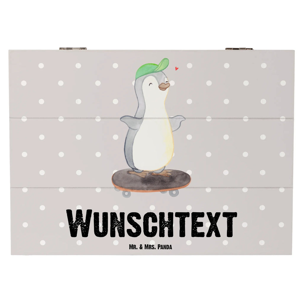 Personalisierte Holzkiste Pinguin Skateboarden Holzkiste mit Namen, Kiste mit Namen, Schatzkiste mit Namen, Truhe mit Namen, Schatulle mit Namen, Erinnerungsbox mit Namen, Erinnerungskiste, mit Namen, Dekokiste mit Namen, Aufbewahrungsbox mit Namen, Holzkiste Personalisiert, Kiste Personalisiert, Schatzkiste Personalisiert, Truhe Personalisiert, Schatulle Personalisiert, Erinnerungsbox Personalisiert, Erinnerungskiste Personalisiert, Dekokiste Personalisiert, Aufbewahrungsbox Personalisiert, Geschenkbox personalisiert, GEschenkdose personalisiert, Geschenk, Sport, Sportart, Hobby, Schenken, Danke, Dankeschön, Auszeichnung, Gewinn, Sportler, Skateboarden, Skateboard fahren, Skaten, Skateboard, Skateplatz