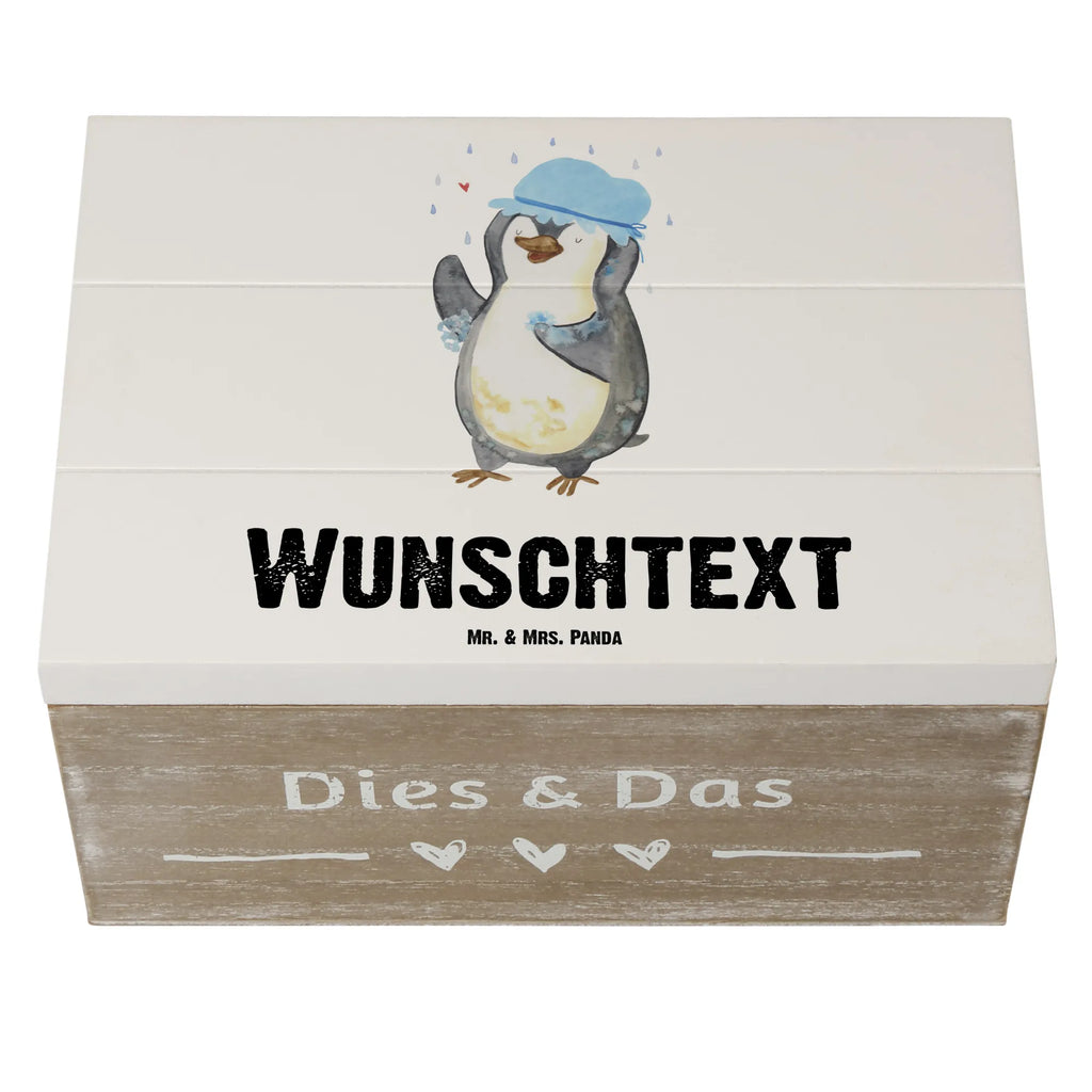 Personalisierte Holzkiste Pinguin duscht Holzkiste mit Namen, Kiste mit Namen, Schatzkiste mit Namen, Truhe mit Namen, Schatulle mit Namen, Erinnerungsbox mit Namen, Erinnerungskiste, mit Namen, Dekokiste mit Namen, Aufbewahrungsbox mit Namen, Holzkiste Personalisiert, Kiste Personalisiert, Schatzkiste Personalisiert, Truhe Personalisiert, Schatulle Personalisiert, Erinnerungsbox Personalisiert, Erinnerungskiste Personalisiert, Dekokiste Personalisiert, Aufbewahrungsbox Personalisiert, Geschenkbox personalisiert, GEschenkdose personalisiert, Pinguin, Pinguine, Dusche, duschen, Lebensmotto, Motivation, Neustart, Neuanfang, glücklich sein