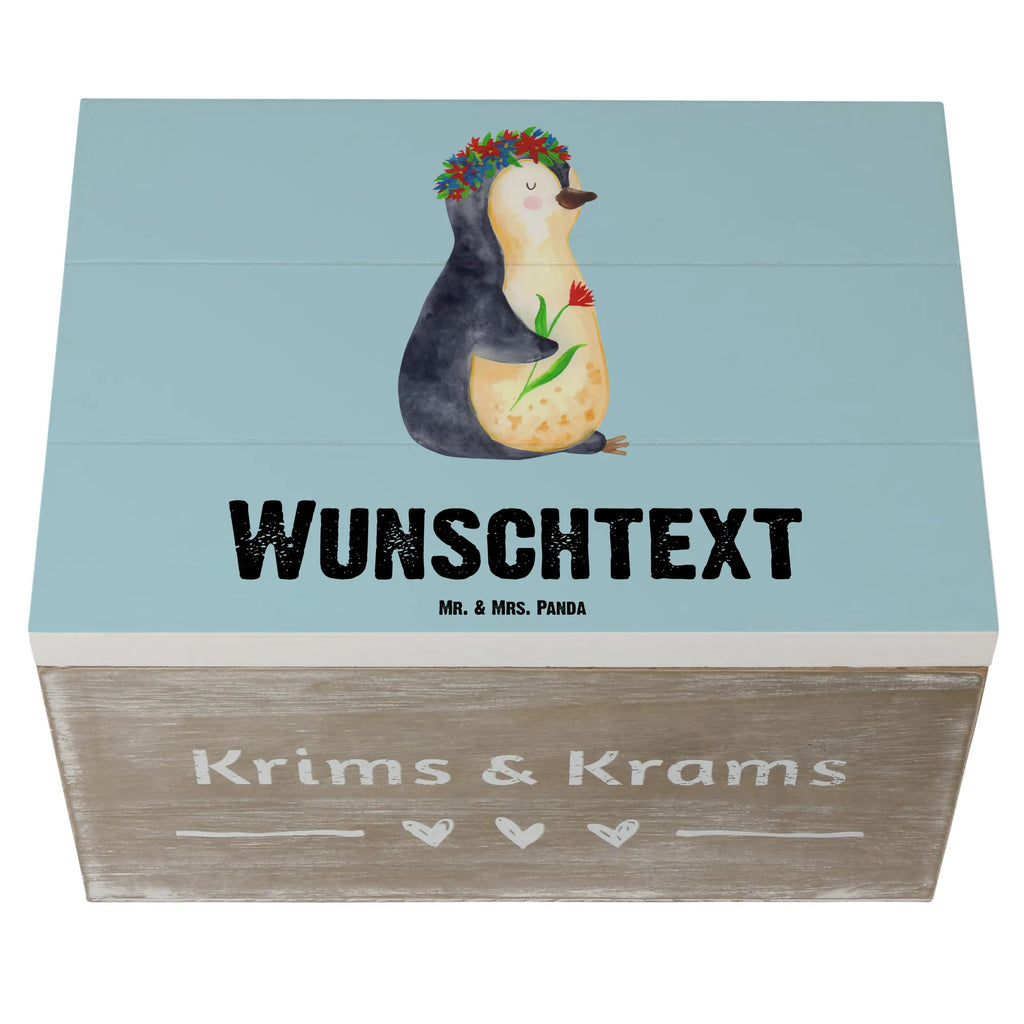 Personalisierte Holzkiste Pinguin Blumen Holzkiste mit Namen, Kiste mit Namen, Schatzkiste mit Namen, Truhe mit Namen, Schatulle mit Namen, Erinnerungsbox mit Namen, Erinnerungskiste, mit Namen, Dekokiste mit Namen, Aufbewahrungsbox mit Namen, Holzkiste Personalisiert, Kiste Personalisiert, Schatzkiste Personalisiert, Truhe Personalisiert, Schatulle Personalisiert, Erinnerungsbox Personalisiert, Erinnerungskiste Personalisiert, Dekokiste Personalisiert, Aufbewahrungsbox Personalisiert, Geschenkbox personalisiert, GEschenkdose personalisiert, Pinguin, Pinguine, Blumenkranz, Universum, Leben, Wünsche, Ziele, Lebensziele, Motivation, Lebenslust, Liebeskummer, Geschenkidee