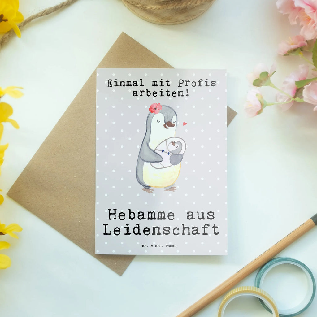 Grußkarte Hebamme aus Leidenschaft Grußkarte, Klappkarte, Einladungskarte, Glückwunschkarte, Hochzeitskarte, Geburtstagskarte, Karte, Ansichtskarten, Beruf, Ausbildung, Jubiläum, Abschied, Rente, Kollege, Kollegin, Geschenk, Schenken, Arbeitskollege, Mitarbeiter, Firma, Danke, Dankeschön, Hebamme, Geburtshelfer