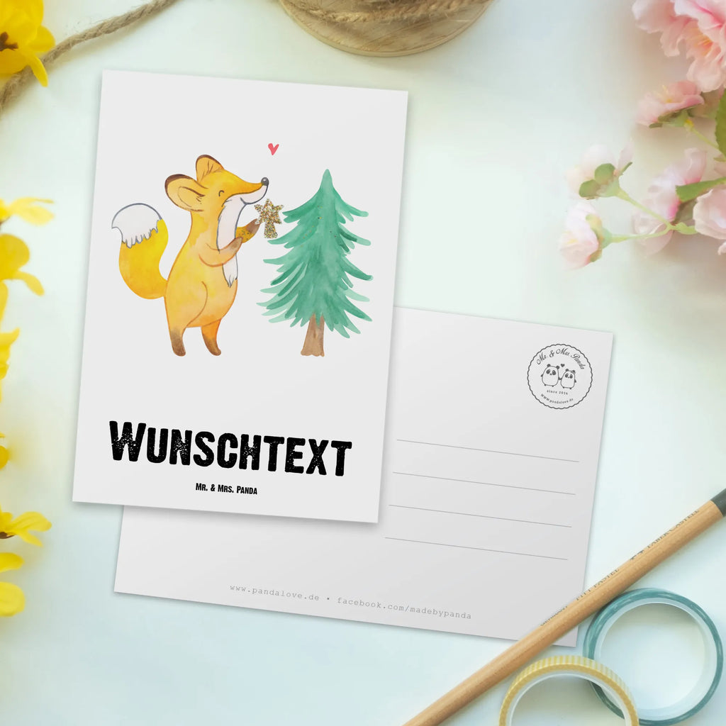 Personalisierte Postkarte Fuchs  Weihnachtsbaum Postkarte mit Namen, Postkarte bedrucken, Postkarte mit Wunschtext, Postkarte personalisierbar, Geschenkkarte mit Namen, Grußkarte mit Namen, Karte mit Namen, Einladung mit Namen, Ansichtskarte mit Namen, Geschenkkarte mit Wunschtext, Grußkarte mit Wunschtext, Karte mit Wunschtext, Einladung mit Wunschtext, Ansichtskarte mit Wunschtext, Winter, Weihnachten, Weihnachtsdeko, Nikolaus, Advent, Heiligabend, Wintermotiv, Weihnachtsmann, Weihnachtstage, Fuchs, Schlittschuh, Weihnachtszeit, Weihnachtsdekoration