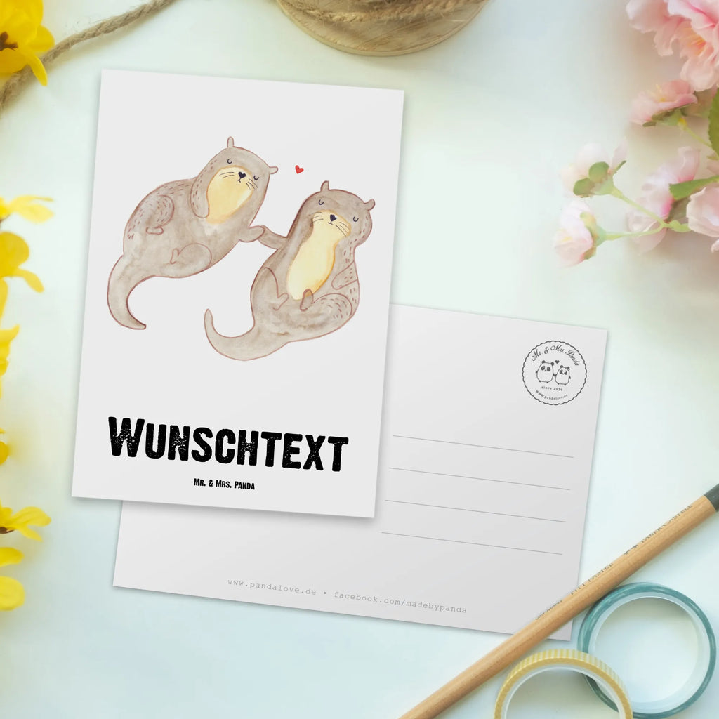 Personalisierte Postkarte Otter Hände halten Postkarte mit Namen, Postkarte bedrucken, Postkarte mit Wunschtext, Postkarte personalisierbar, Geschenkkarte mit Namen, Grußkarte mit Namen, Karte mit Namen, Einladung mit Namen, Ansichtskarte mit Namen, Geschenkkarte mit Wunschtext, Grußkarte mit Wunschtext, Karte mit Wunschtext, Einladung mit Wunschtext, Ansichtskarte mit Wunschtext, Otter, Fischotter, Seeotter, Otter Seeotter See Otter