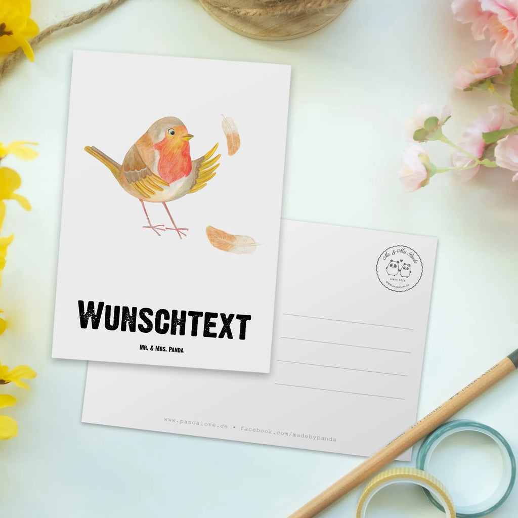 Personalisierte Postkarte Rotkehlchen mit Federn Postkarte mit Namen, Postkarte bedrucken, Postkarte mit Wunschtext, Postkarte personalisierbar, Geschenkkarte mit Namen, Grußkarte mit Namen, Karte mit Namen, Einladung mit Namen, Ansichtskarte mit Namen, Geschenkkarte mit Wunschtext, Grußkarte mit Wunschtext, Karte mit Wunschtext, Einladung mit Wunschtext, Ansichtskarte mit Wunschtext, Tiermotive, Gute Laune, lustige Sprüche, Tiere, What if i fall, Rotkehlchen, Spruch Motivation, Spruch Mut, Vogel, Motivation Sprüche, Motivationsbilder, fliegen