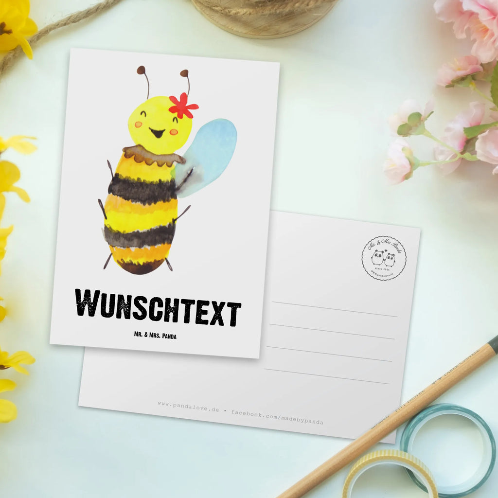 Personalisierte Postkarte Biene Happy Postkarte mit Namen, Postkarte bedrucken, Postkarte mit Wunschtext, Postkarte personalisierbar, Geschenkkarte mit Namen, Grußkarte mit Namen, Karte mit Namen, Einladung mit Namen, Ansichtskarte mit Namen, Geschenkkarte mit Wunschtext, Grußkarte mit Wunschtext, Karte mit Wunschtext, Einladung mit Wunschtext, Ansichtskarte mit Wunschtext, Biene, Wespe, Hummel