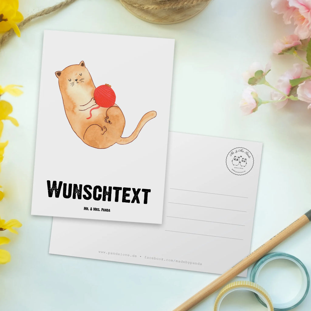 Personalisierte Postkarte Katzen Wollknäul Postkarte mit Namen, Postkarte bedrucken, Postkarte mit Wunschtext, Postkarte personalisierbar, Geschenkkarte mit Namen, Grußkarte mit Namen, Karte mit Namen, Einladung mit Namen, Ansichtskarte mit Namen, Geschenkkarte mit Wunschtext, Grußkarte mit Wunschtext, Karte mit Wunschtext, Einladung mit Wunschtext, Ansichtskarte mit Wunschtext, Katze, Katzenmotiv, Katzenfan, Katzendeko, Katzenfreund, Katzenliebhaber, Katzenprodukte, Katzenartikel, Katzenaccessoires, Katzensouvenirs, Katzenliebhaberprodukte, Katzenmotive, Katzen, Kater, Mietze, Cat, Cats, Katzenhalter, Katzenbesitzerin, Haustier, Wollknäuel, Wolle, Spielen, Spiel, verspielt