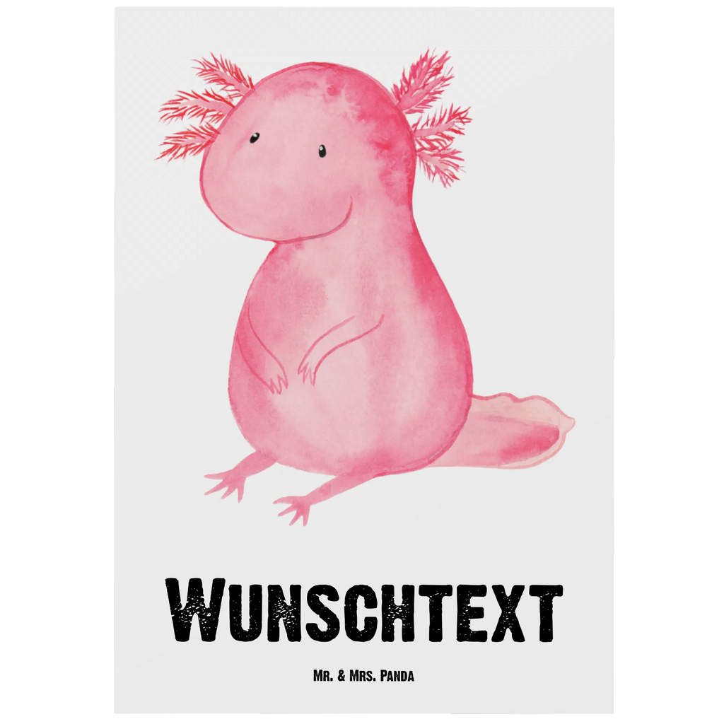 Personalisierte Postkarte Axolotl Postkarte mit Namen, Postkarte bedrucken, Postkarte mit Wunschtext, Postkarte personalisierbar, Geschenkkarte mit Namen, Grußkarte mit Namen, Karte mit Namen, Einladung mit Namen, Ansichtskarte mit Namen, Geschenkkarte mit Wunschtext, Grußkarte mit Wunschtext, Karte mit Wunschtext, Einladung mit Wunschtext, Ansichtskarte mit Wunschtext, Axolotl, Molch, Axolot, vergnügt, fröhlich, zufrieden, Lebensstil, Weisheit, Lebensweisheit, Liebe, Freundin