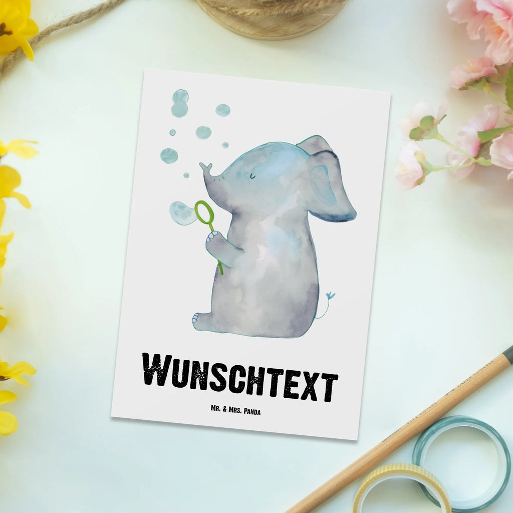 Personalisierte Postkarte Elefant Seifenblasen Postkarte mit Namen, Postkarte bedrucken, Postkarte mit Wunschtext, Postkarte personalisierbar, Geschenkkarte mit Namen, Grußkarte mit Namen, Karte mit Namen, Einladung mit Namen, Ansichtskarte mit Namen, Geschenkkarte mit Wunschtext, Grußkarte mit Wunschtext, Karte mit Wunschtext, Einladung mit Wunschtext, Ansichtskarte mit Wunschtext, Tiermotive, Gute Laune, lustige Sprüche, Tiere, Elefant, Elefanten, Dickhäuter, Rüsseltier, Seifenblasen, Liebe, Heimat, Gefühl. Daheim, Liebesbeweis, Liebesspruch