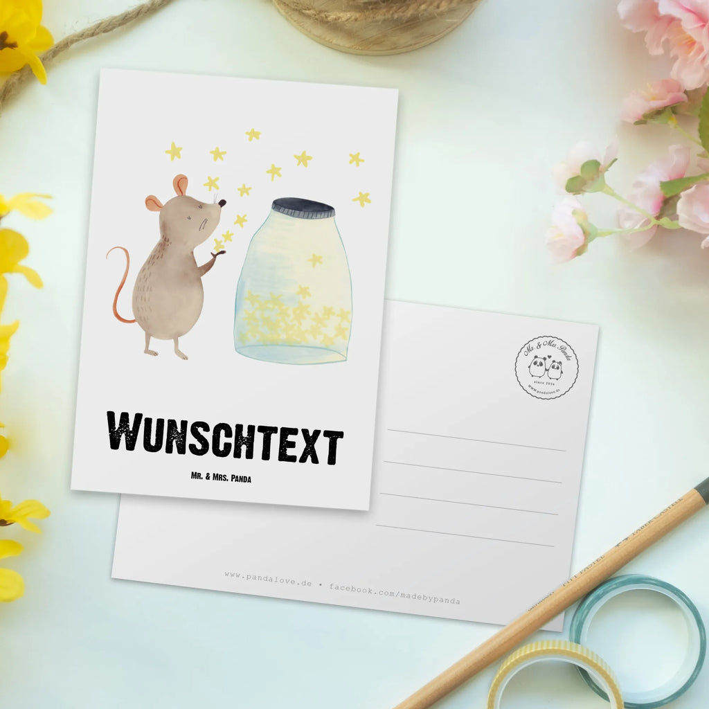 Personalisierte Postkarte Maus Sterne Postkarte mit Namen, Postkarte bedrucken, Postkarte mit Wunschtext, Postkarte personalisierbar, Geschenkkarte mit Namen, Grußkarte mit Namen, Karte mit Namen, Einladung mit Namen, Ansichtskarte mit Namen, Geschenkkarte mit Wunschtext, Grußkarte mit Wunschtext, Karte mit Wunschtext, Einladung mit Wunschtext, Ansichtskarte mit Wunschtext, Tiermotive, Gute Laune, lustige Sprüche, Tiere, Maus, Sterne, Wunsch, Kind, Taufe, Taufgeschenk, Geburt, Schwangerschaft, erstes Kind, Kindergeburtstag, Geburtstag, Hoffnung, Träume