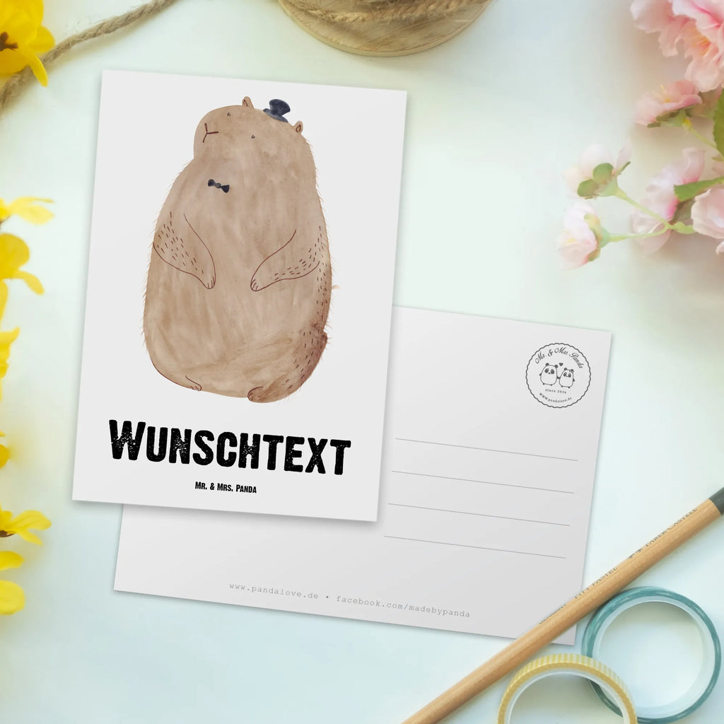 Personalisierte Postkarte Murmeltier Postkarte mit Namen, Postkarte bedrucken, Postkarte mit Wunschtext, Postkarte personalisierbar, Geschenkkarte mit Namen, Grußkarte mit Namen, Karte mit Namen, Einladung mit Namen, Ansichtskarte mit Namen, Geschenkkarte mit Wunschtext, Grußkarte mit Wunschtext, Karte mit Wunschtext, Einladung mit Wunschtext, Ansichtskarte mit Wunschtext, Tiermotive, Gute Laune, lustige Sprüche, Tiere, Murmeltier, Knigge, Fröhlichkeit, Freundlichkeit, Respekt, Anstand