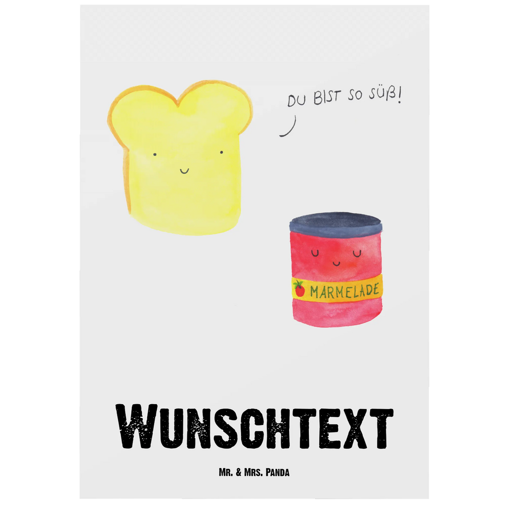 Personalisierte Postkarte Toast & Marmelade Postkarte mit Namen, Postkarte bedrucken, Postkarte mit Wunschtext, Postkarte personalisierbar, Geschenkkarte mit Namen, Grußkarte mit Namen, Karte mit Namen, Einladung mit Namen, Ansichtskarte mit Namen, Geschenkkarte mit Wunschtext, Grußkarte mit Wunschtext, Karte mit Wunschtext, Einladung mit Wunschtext, Ansichtskarte mit Wunschtext, Tiermotive, Gute Laune, lustige Sprüche, Tiere, Toast, Marmelade, Dreamteam, süße Postkarte, süß, Küche Deko, Küche Spruch, Frühstück Einladung, Brot, Toastbrot