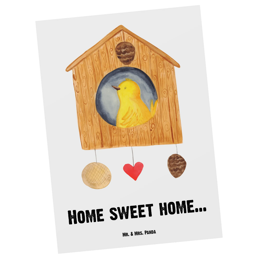 Personalisierte Postkarte Vogelhaus sweet Home Postkarte mit Namen, Postkarte bedrucken, Postkarte mit Wunschtext, Postkarte personalisierbar, Geschenkkarte mit Namen, Grußkarte mit Namen, Karte mit Namen, Einladung mit Namen, Ansichtskarte mit Namen, Geschenkkarte mit Wunschtext, Grußkarte mit Wunschtext, Karte mit Wunschtext, Einladung mit Wunschtext, Ansichtskarte mit Wunschtext, Tiermotive, Gute Laune, lustige Sprüche, Tiere, Vogelhaus, Vogel, Home sweet Home, Einzug, Umzug, Geschenk, Einzugsgeschenk, Hausbau, Haus