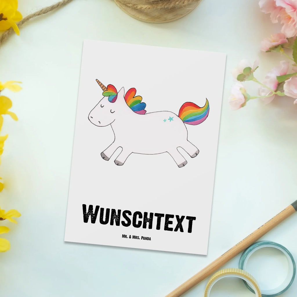 Personalisierte Postkarte Einhorn Happy Postkarte mit Namen, Postkarte bedrucken, Postkarte mit Wunschtext, Postkarte personalisierbar, Geschenkkarte mit Namen, Grußkarte mit Namen, Karte mit Namen, Einladung mit Namen, Ansichtskarte mit Namen, Geschenkkarte mit Wunschtext, Grußkarte mit Wunschtext, Karte mit Wunschtext, Einladung mit Wunschtext, Ansichtskarte mit Wunschtext, Einhorn, Einhörner, Einhorn Deko, Pegasus, Unicorn, glücklich, fröhlich, Spaß, Freude, Lebensfreude, witzig, spannend, Lächeln, Lachen