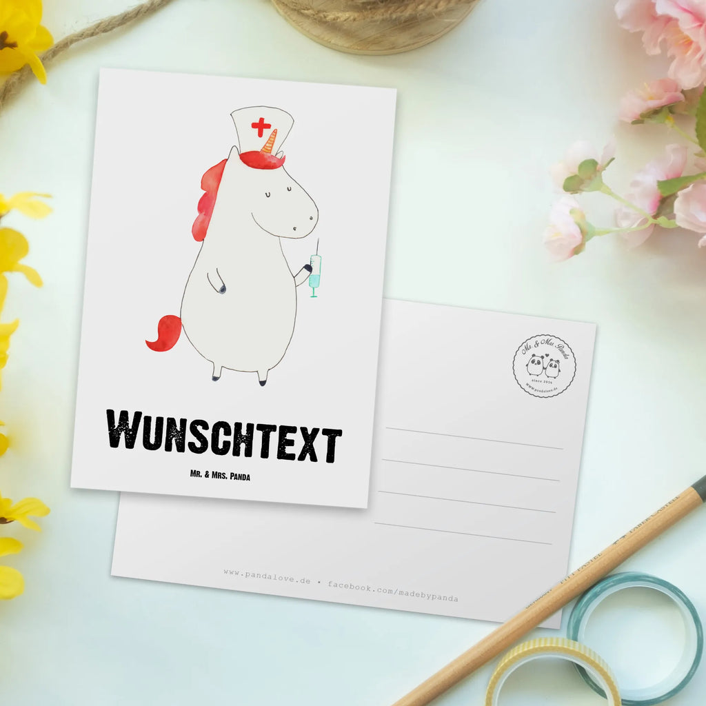 Personalisierte Postkarte Einhorn Krankenschwester Postkarte mit Namen, Postkarte bedrucken, Postkarte mit Wunschtext, Postkarte personalisierbar, Geschenkkarte mit Namen, Grußkarte mit Namen, Karte mit Namen, Einladung mit Namen, Ansichtskarte mit Namen, Geschenkkarte mit Wunschtext, Grußkarte mit Wunschtext, Karte mit Wunschtext, Einladung mit Wunschtext, Ansichtskarte mit Wunschtext, Einhorn, Einhörner, Einhorn Deko, Pegasus, Unicorn, Krankenschwester Geschenk, Krankenpfleger Geschenk, Krankenpflegerin, Krankenschwester Dankeschön, Krankenhaus, Ärztin Geschenk