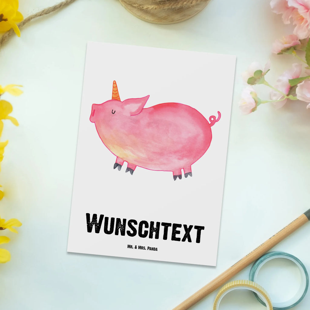 Personalisierte Postkarte Einhorn Schweinhorn Postkarte mit Namen, Postkarte bedrucken, Postkarte mit Wunschtext, Postkarte personalisierbar, Geschenkkarte mit Namen, Grußkarte mit Namen, Karte mit Namen, Einladung mit Namen, Ansichtskarte mit Namen, Geschenkkarte mit Wunschtext, Grußkarte mit Wunschtext, Karte mit Wunschtext, Einladung mit Wunschtext, Ansichtskarte mit Wunschtext, Einhorn, Einhörner, Einhorn Deko, Pegasus, Unicorn, Party, Spaß, Schwein, Schweinhorn, Bauer, witzig. lustig, Spruch, geschenk, Pig, Piggy, funny, english, englisch