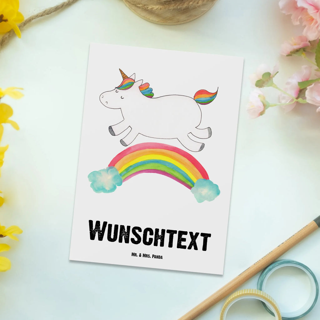 Personalisierte Postkarte Einhorn Regenbogen Postkarte mit Namen, Postkarte bedrucken, Postkarte mit Wunschtext, Postkarte personalisierbar, Geschenkkarte mit Namen, Grußkarte mit Namen, Karte mit Namen, Einladung mit Namen, Ansichtskarte mit Namen, Geschenkkarte mit Wunschtext, Grußkarte mit Wunschtext, Karte mit Wunschtext, Einladung mit Wunschtext, Ansichtskarte mit Wunschtext, Einhorn, Einhörner, Einhorn Deko, Pegasus, Unicorn, Regenbogen, Glitzer, Einhornpower, Erwachsenwerden, Einhornautobahn