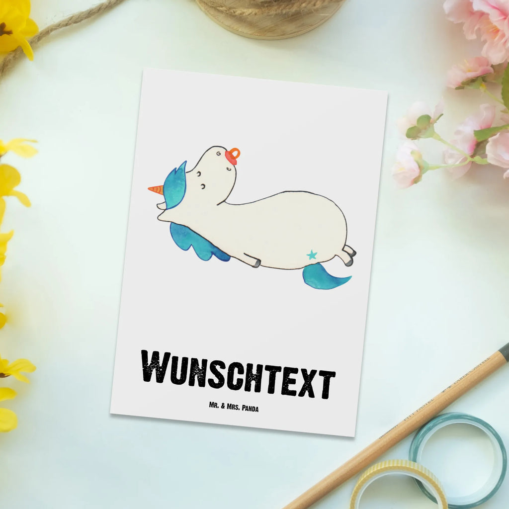 Personalisierte Postkarte Einhorn Schnuller Postkarte mit Namen, Postkarte bedrucken, Postkarte mit Wunschtext, Postkarte personalisierbar, Geschenkkarte mit Namen, Grußkarte mit Namen, Karte mit Namen, Einladung mit Namen, Ansichtskarte mit Namen, Geschenkkarte mit Wunschtext, Grußkarte mit Wunschtext, Karte mit Wunschtext, Einladung mit Wunschtext, Ansichtskarte mit Wunschtext, Einhorn, Einhörner, Einhorn Deko, Pegasus, Unicorn, Baby, Kleinkind, Geburt, Geburtstag, Säugling, Schnuller, Geschenk Geburt, Mutter, Mama