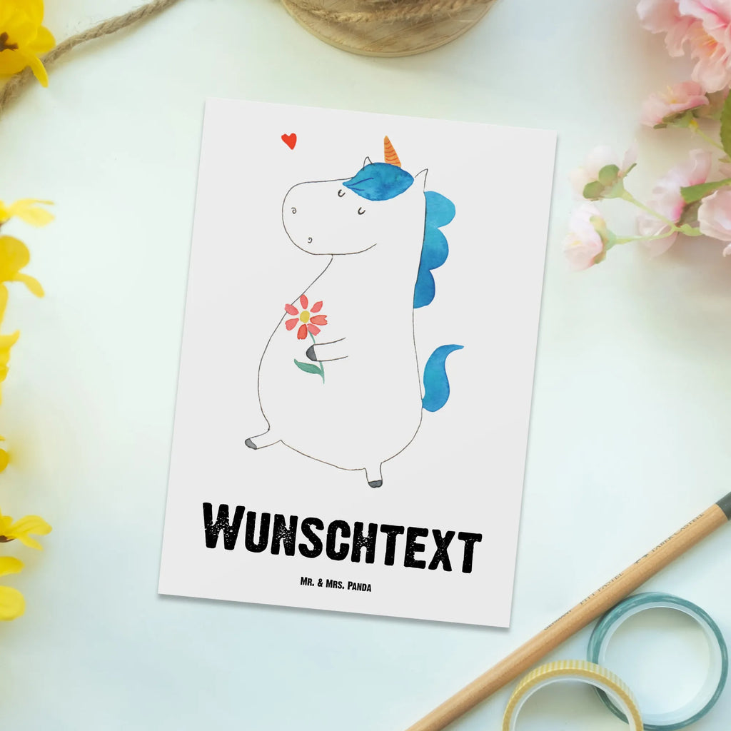 Personalisierte Postkarte Einhorn Spaziergang Postkarte mit Namen, Postkarte bedrucken, Postkarte mit Wunschtext, Postkarte personalisierbar, Geschenkkarte mit Namen, Grußkarte mit Namen, Karte mit Namen, Einladung mit Namen, Ansichtskarte mit Namen, Geschenkkarte mit Wunschtext, Grußkarte mit Wunschtext, Karte mit Wunschtext, Einladung mit Wunschtext, Ansichtskarte mit Wunschtext, Einhorn, Einhörner, Einhorn Deko, Pegasus, Unicorn, Glitzer, Blumen, Spaziergang, Motivation, Gute Laune, Freude, Freundin, Mutter, Schwester