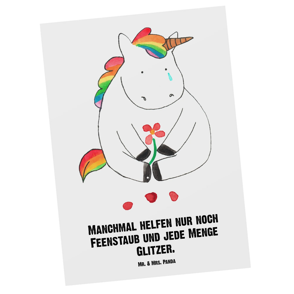 Personalisierte Postkarte Einhorn Traurig Postkarte mit Namen, Postkarte bedrucken, Postkarte mit Wunschtext, Postkarte personalisierbar, Geschenkkarte mit Namen, Grußkarte mit Namen, Karte mit Namen, Einladung mit Namen, Ansichtskarte mit Namen, Geschenkkarte mit Wunschtext, Grußkarte mit Wunschtext, Karte mit Wunschtext, Einladung mit Wunschtext, Ansichtskarte mit Wunschtext, Einhorn, Einhörner, Einhorn Deko, Unicorn, Glitzer, Trösten. Freundschaft, Freunde, Liebe, Trauer, Grußkarte, Blume