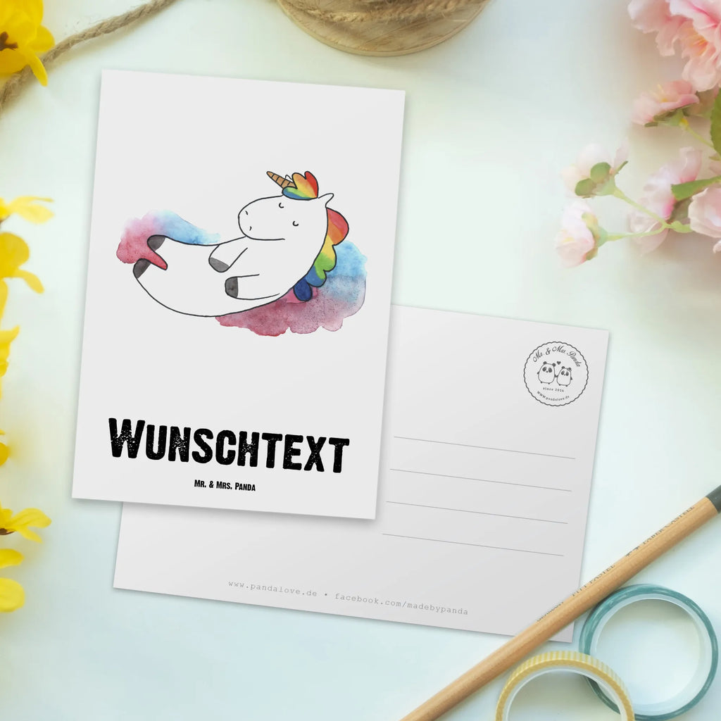 Personalisierte Postkarte Einhorn Wolke 7 Postkarte mit Namen, Postkarte bedrucken, Postkarte mit Wunschtext, Postkarte personalisierbar, Geschenkkarte mit Namen, Grußkarte mit Namen, Karte mit Namen, Einladung mit Namen, Ansichtskarte mit Namen, Geschenkkarte mit Wunschtext, Grußkarte mit Wunschtext, Karte mit Wunschtext, Einladung mit Wunschtext, Ansichtskarte mit Wunschtext, Einhorn, Einhörner, Einhorn Deko, Pegasus, Unicorn, verliebt, Menschen, witzig, lustig, Geschenk, Glaube, Realität, Lächeln