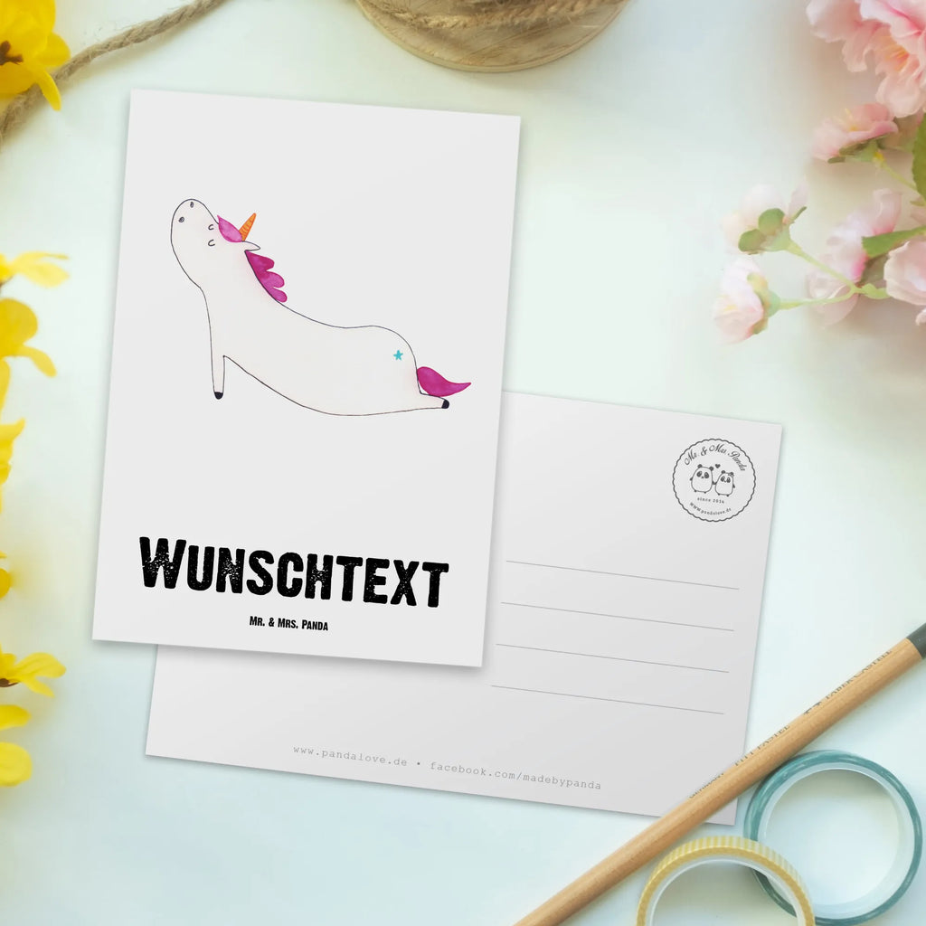 Personalisierte Postkarte Einhorn Yoga Postkarte mit Namen, Postkarte bedrucken, Postkarte mit Wunschtext, Postkarte personalisierbar, Geschenkkarte mit Namen, Grußkarte mit Namen, Karte mit Namen, Einladung mit Namen, Ansichtskarte mit Namen, Geschenkkarte mit Wunschtext, Grußkarte mit Wunschtext, Karte mit Wunschtext, Einladung mit Wunschtext, Ansichtskarte mit Wunschtext, Einhorn, Einhörner, Einhorn Deko, Pegasus, Unicorn, Yoga, Namaste, Achtsamkeit, Entspannung, Joga, Yogamatte, Sport, lustig, witzig, süß