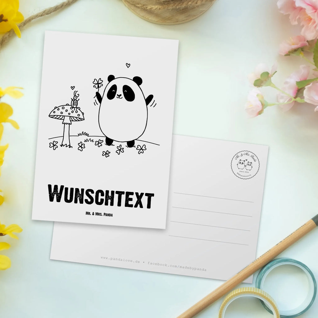 Personalisierte Postkarte Panda Glück Postkarte mit Namen, Postkarte bedrucken, Postkarte mit Wunschtext, Postkarte personalisierbar, Geschenkkarte mit Namen, Grußkarte mit Namen, Karte mit Namen, Einladung mit Namen, Ansichtskarte mit Namen, Geschenkkarte mit Wunschtext, Grußkarte mit Wunschtext, Karte mit Wunschtext, Einladung mit Wunschtext, Ansichtskarte mit Wunschtext