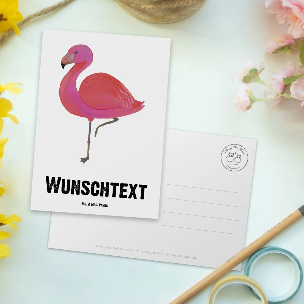 Personalisierte Postkarte Flamingo classic Postkarte mit Namen, Postkarte bedrucken, Postkarte mit Wunschtext, Postkarte personalisierbar, Geschenkkarte mit Namen, Grußkarte mit Namen, Karte mit Namen, Einladung mit Namen, Ansichtskarte mit Namen, Geschenkkarte mit Wunschtext, Grußkarte mit Wunschtext, Karte mit Wunschtext, Einladung mit Wunschtext, Ansichtskarte mit Wunschtext, Flamingo, Einzigartig, Selbstliebe, Stolz, ich, für mich, Spruch, Freundin, Freundinnen, Außenseiter, Sohn, Tochter, Geschwister