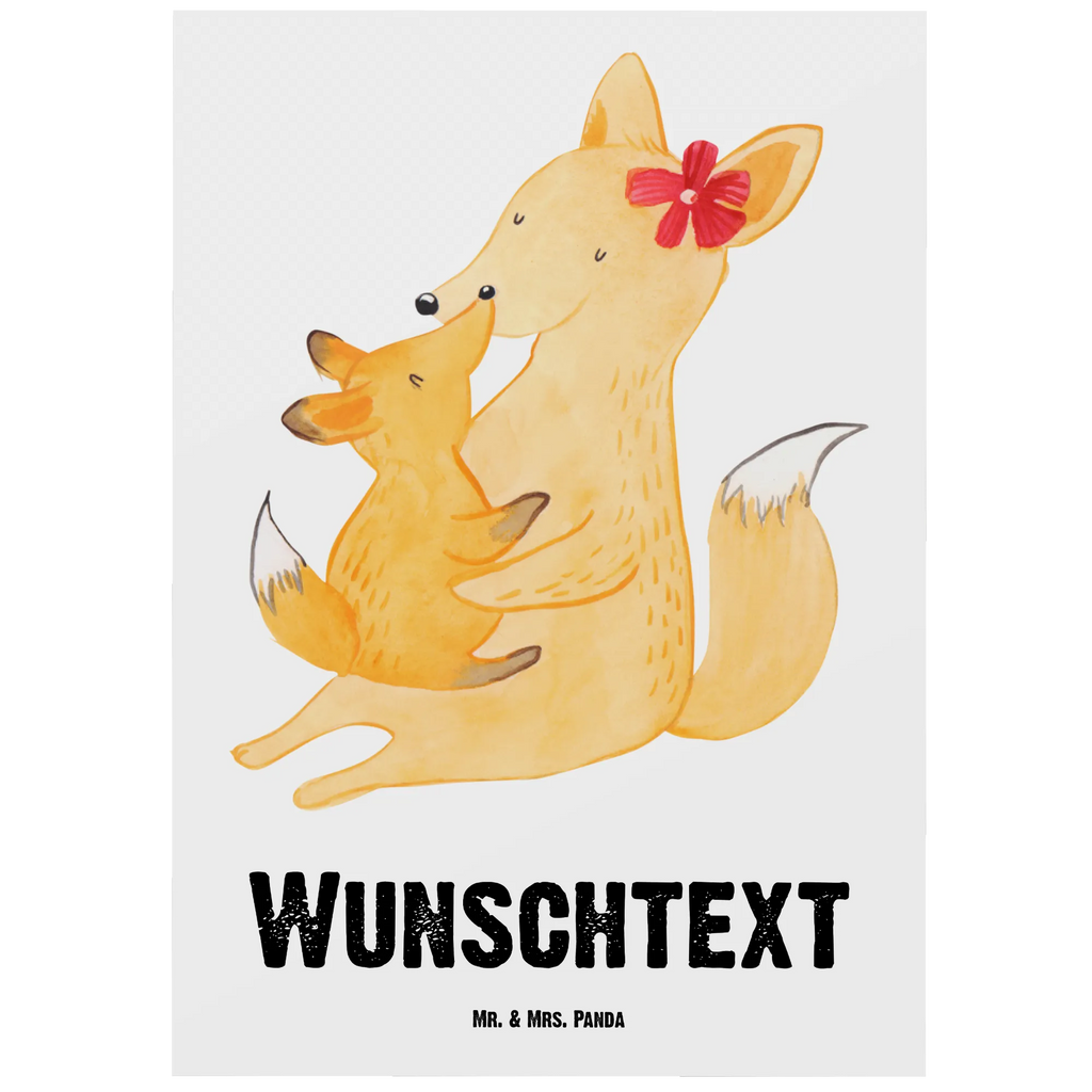 Personalisierte Postkarte Fuchs Mama & Kind Postkarte mit Namen, Postkarte bedrucken, Postkarte mit Wunschtext, Postkarte personalisierbar, Geschenkkarte mit Namen, Grußkarte mit Namen, Karte mit Namen, Einladung mit Namen, Ansichtskarte mit Namen, Geschenkkarte mit Wunschtext, Grußkarte mit Wunschtext, Karte mit Wunschtext, Einladung mit Wunschtext, Ansichtskarte mit Wunschtext, Familie, Vatertag, Muttertag, Bruder, Schwester, Mama, Papa, Oma, Opa, Mutter, Tochter, Lieblingstochter, Beste Tochter, Geschenk